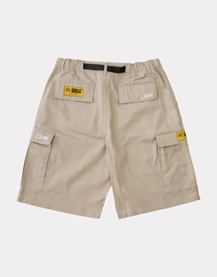 Corteiz Alcatraz Cargo Shorts Beige (1)