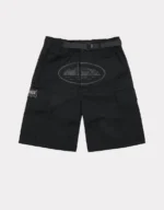 Corteiz Alcatraz Cargo Shorts in Triple Black (1)