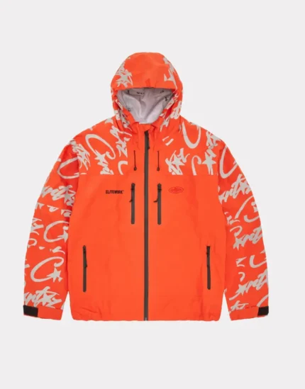 Corteiz Elitework wasserdichte Shell Jacke in Orange (2)