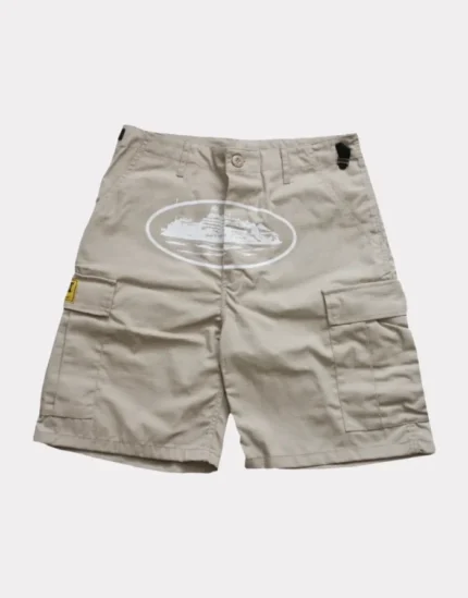 Corteiz Guerillaz 21′ Cargo Shorts Beige