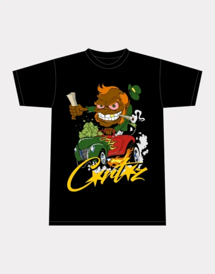 Corteiz Leprechaun 420 T Shirt Schwarz (2)