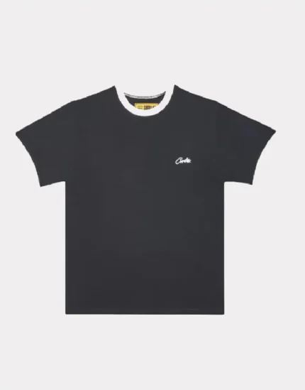 Geripptes T Shirt Corteiz Schwarz